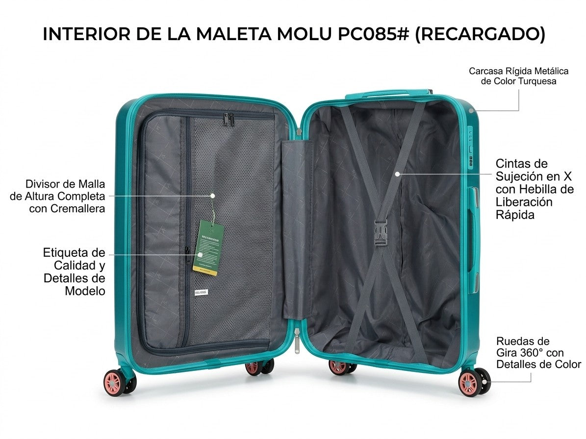Makeway - Set de Maleta de viaje polipropileno 20 - 24 - 28 pulgadas - Dark Blue