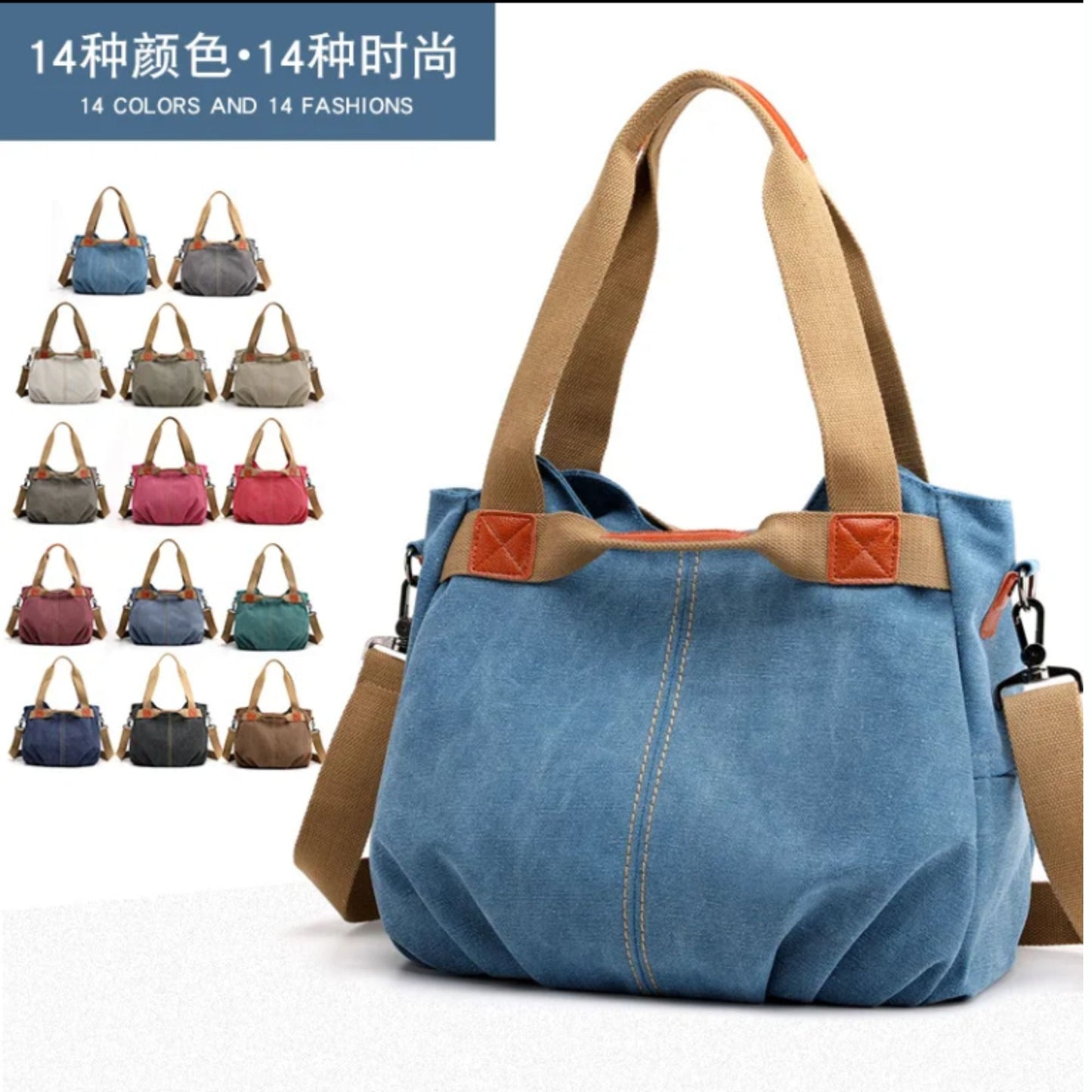 Bolso de lona Vintage Informal Tendencia Denim 2025