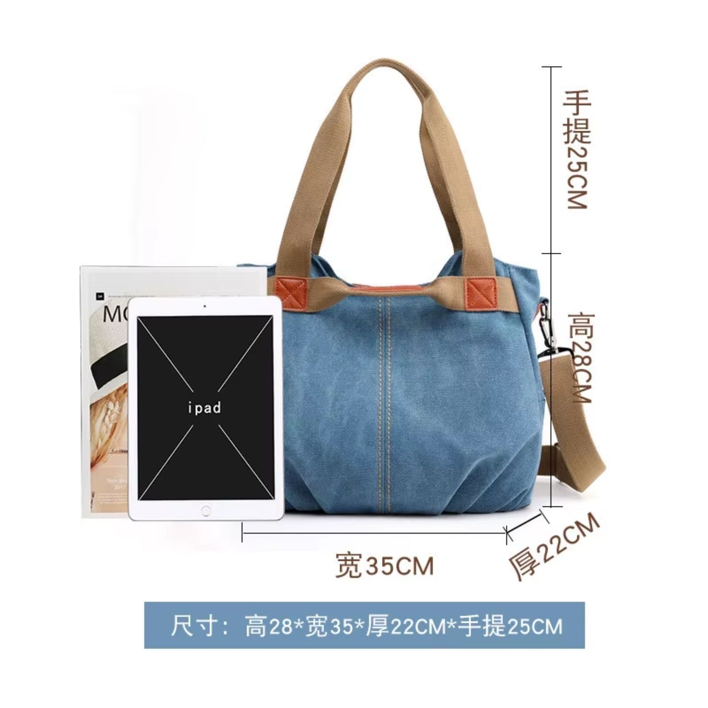 Bolso de lona Vintage Informal Tendencia Denim 2025
