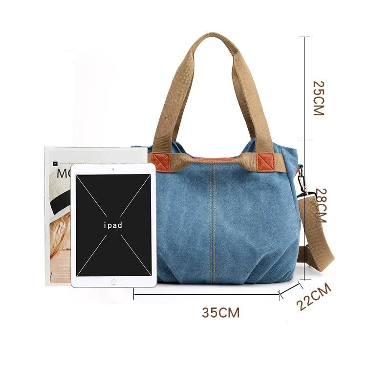 Bolso de lona Vintage Informal Tendencia Denim 2025