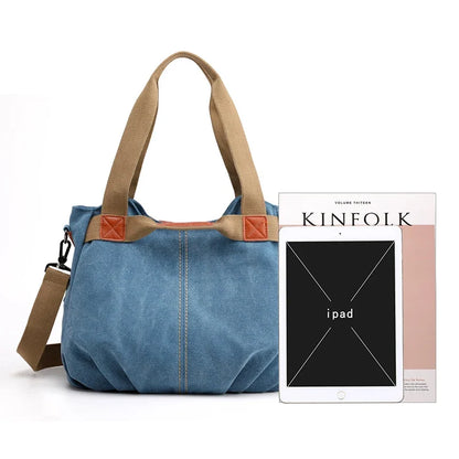 Bolso de lona Vintage Informal Tendencia Denim 2025
