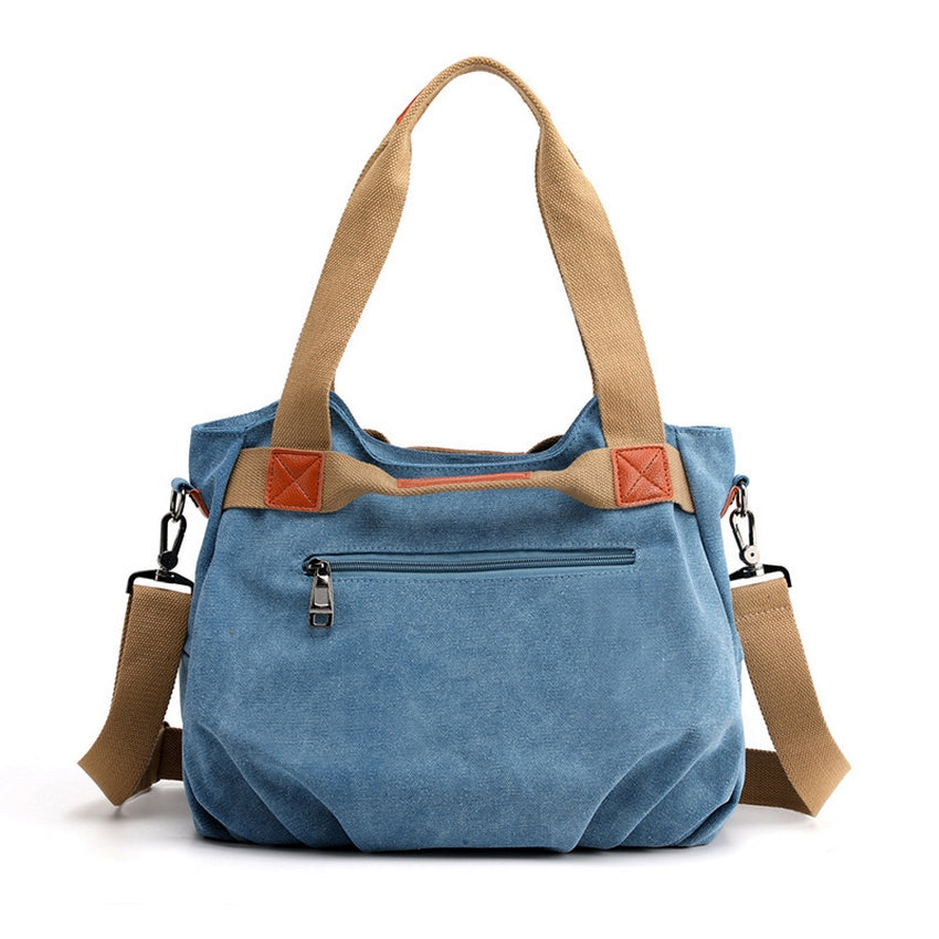 Makeway - Bolso de lona Vintage informal tendencia denim 2024 - Azul