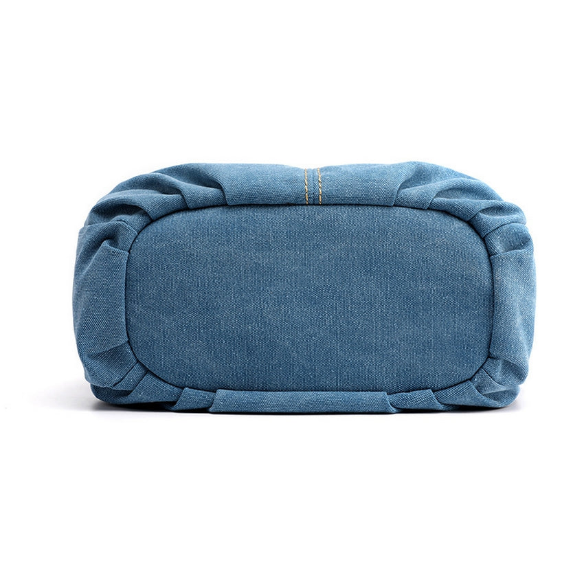 Makeway - Bolso de lona Vintage informal tendencia denim 2024 - Azul