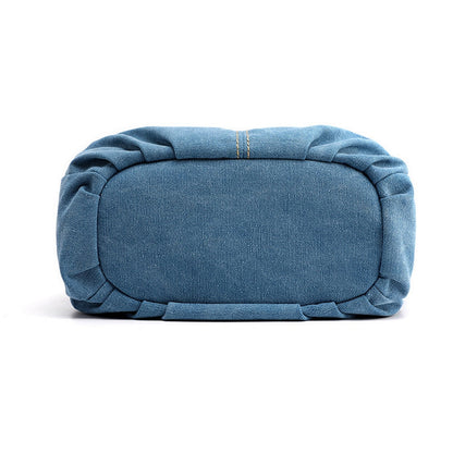 Makeway - Bolso de lona Vintage informal tendencia denim 2024 - Azul