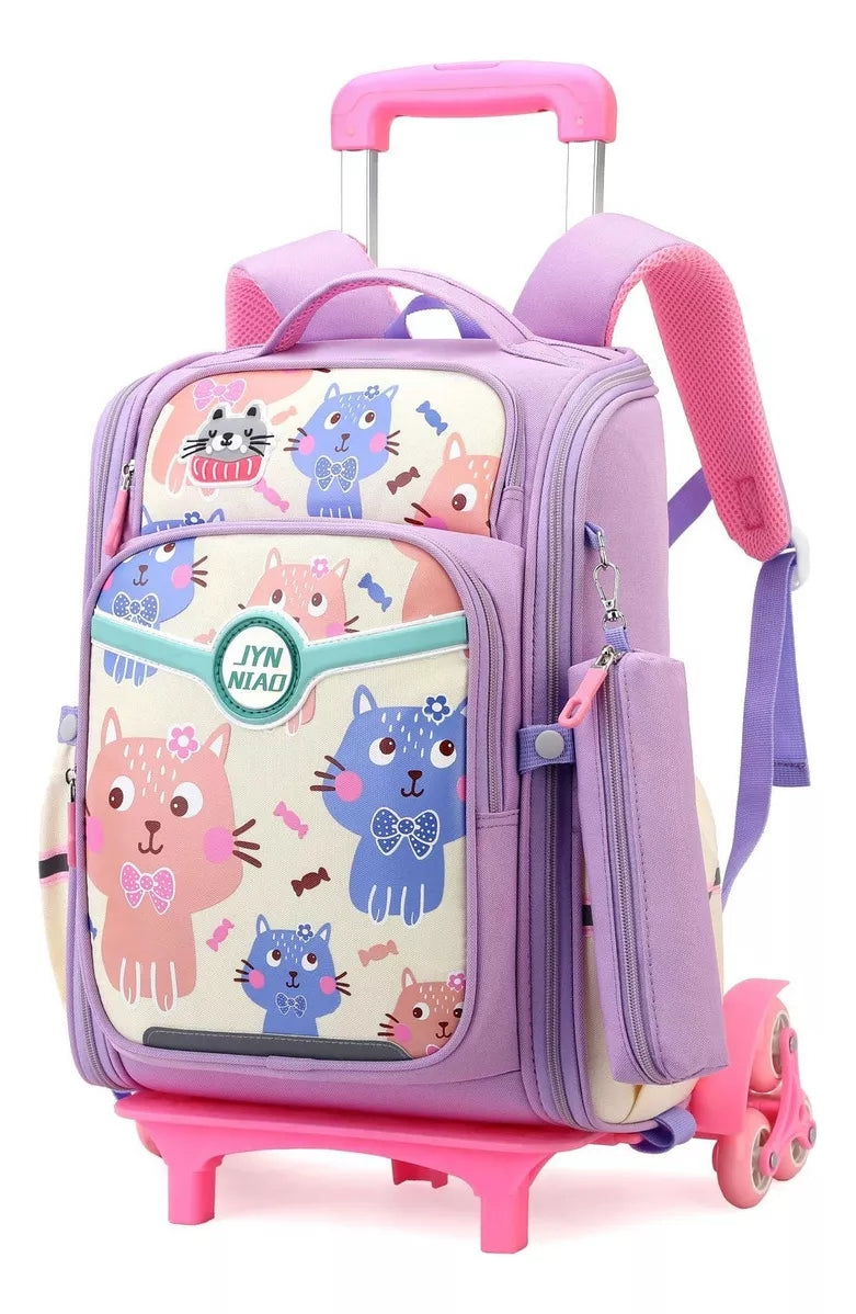 Makeway - Mochila con 6 ruedas escaladoras c/ cartuchera niñas