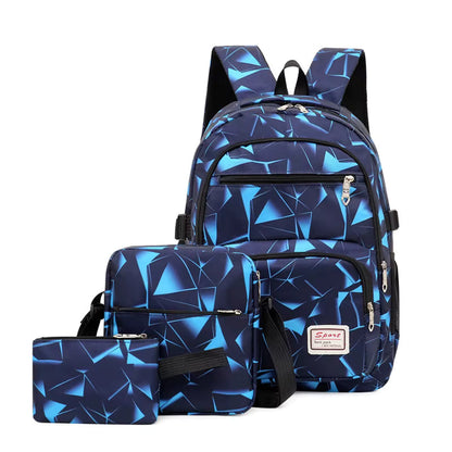 Mochila Escolar Moda 3 Piezas Gran Capacidad