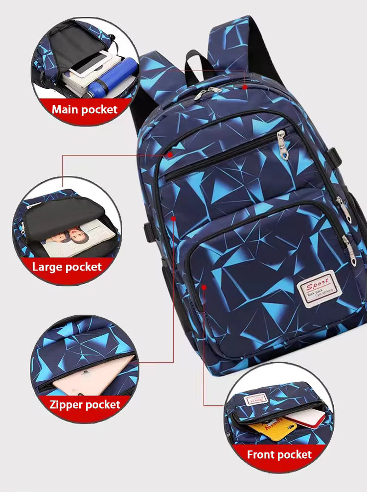 Mochila Escolar Moda 3 Piezas Gran Capacidad