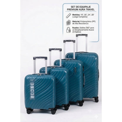 Makeway - Set de Maleta de viaje PP 18 - 20 - 24 - 28 pulgadas