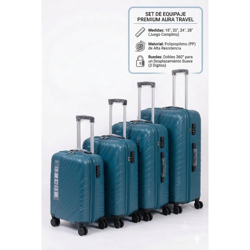 Makeway - Set de Maleta de viaje PP 18 - 20 - 24 - 28 pulgadas