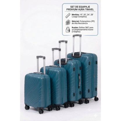 Makeway - Set de Maleta de viaje PP 18 - 20 - 24 - 28 pulgadas
