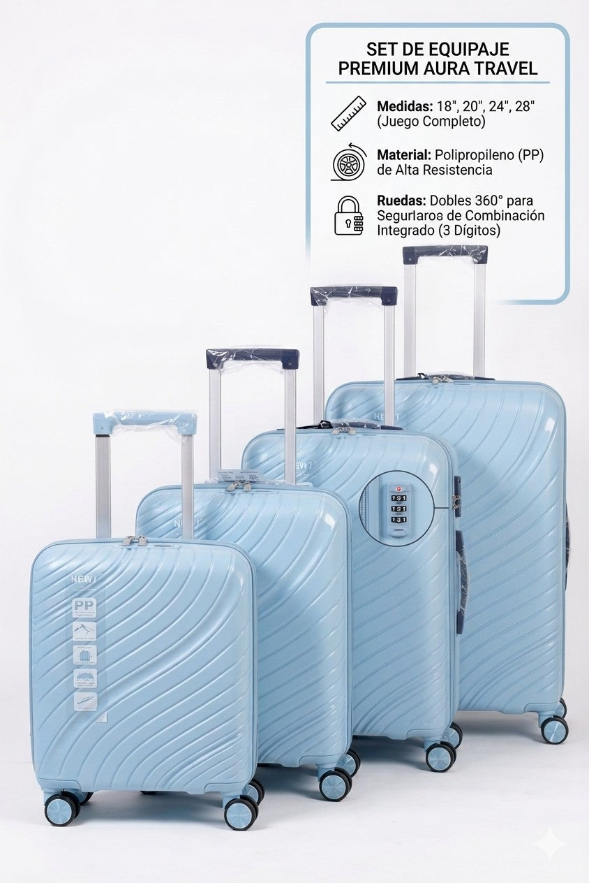 Makeway - Set de Maleta de viaje PP 18 - 20 - 24 - 28 pulgadas