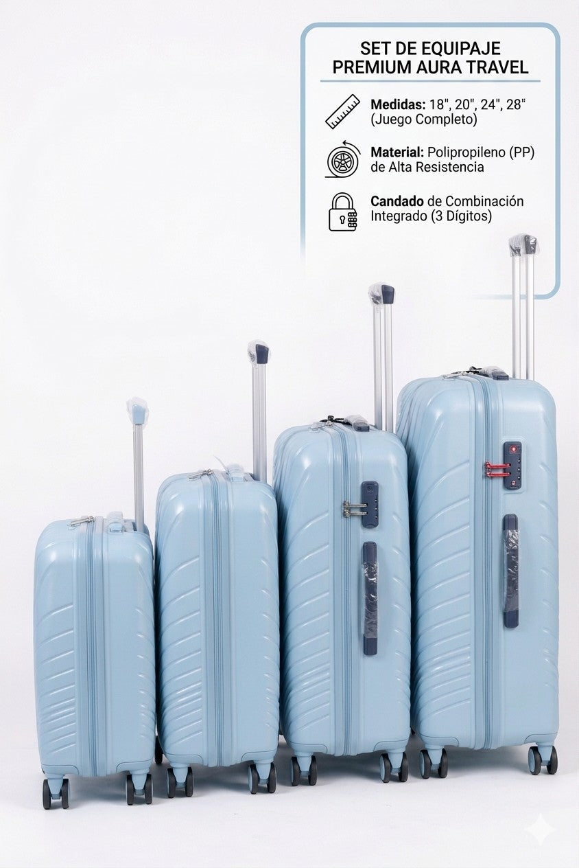 Makeway - Set de Maleta de viaje PP 18 - 20 - 24 - 28 pulgadas